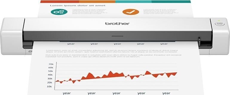 BROTHER DS-640 MOBILE SCANNER USB цена и информация | Skännerid | kaup24.ee