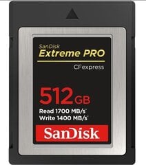 Mälupulk SANDISK Extreme Pro 512GB CFexpress Card цена и информация | Карты памяти | kaup24.ee