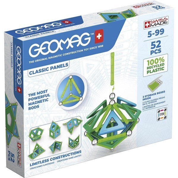 Geomag Classic Panels Green Line magnetid, 52 osa цена и информация | Poiste mänguasjad | kaup24.ee