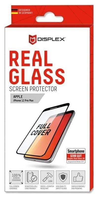 Apple iPhone 12 Pro Max Full Cover 3D Screen Glass By Displex Black цена и информация | Ekraani kaitsekiled | kaup24.ee