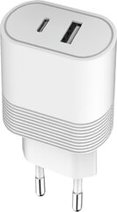USB-C toalaadija 12+20W BigBen , valge : BASECS2USBACPDW hind ja info | Mobiiltelefonide laadijad | kaup24.ee