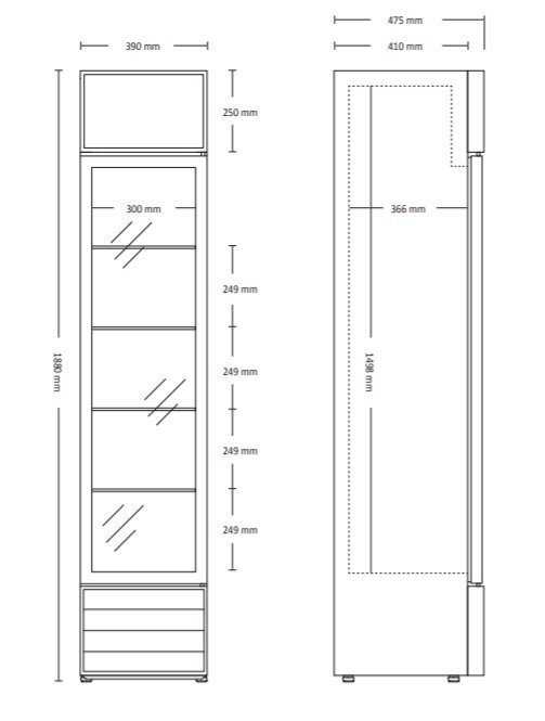 Scandomestic SD217BE, vitriinkülmik, maht 160 L, 188 cm, must цена и информация | Veinikülmikud | kaup24.ee