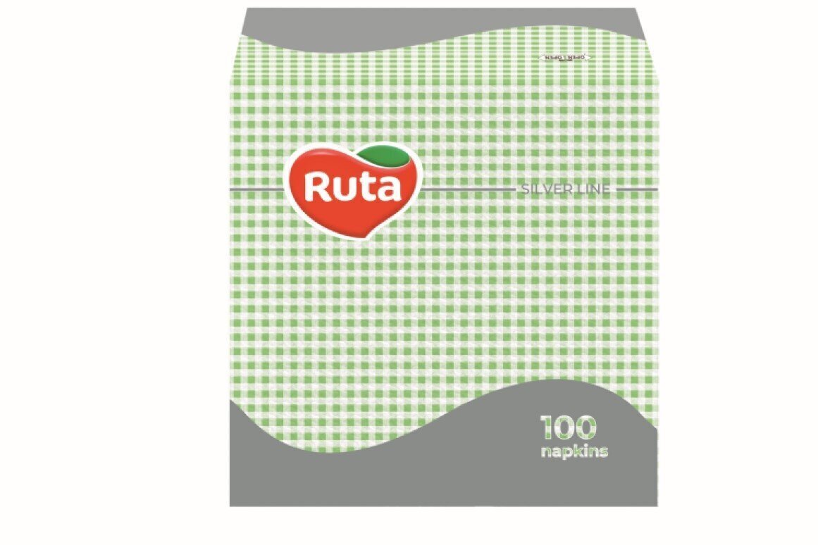 1-kihilised salvrätikud Ruta 24х24 cm, roheline, 100 tk. hind ja info | Laudlinad, lauamatid, servjetid | kaup24.ee