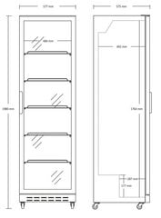 Scandomestic SD430E, klaasuksega vitriinkülmik, 198 cm цена и информация | Холодильники | kaup24.ee