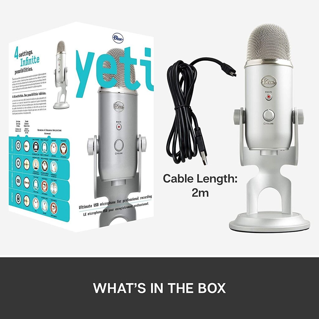 Lauamikrofon Blue Yeti : 988-000238 hind ja info | Mikrofonid | kaup24.ee