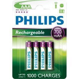 Patareid Philips AAA, 4 tk hind ja info | Patareid | kaup24.ee