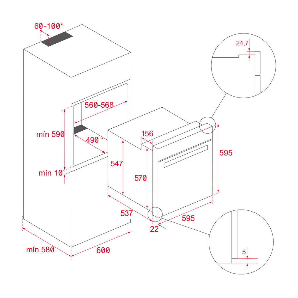 Integreeritav ahi Teka HCB 6535 must hind ja info | Ahjud | kaup24.ee