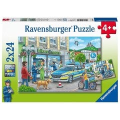 Ravensburger pusle 2x24 tk Politsei tegutseb hind ja info | Pusled | kaup24.ee