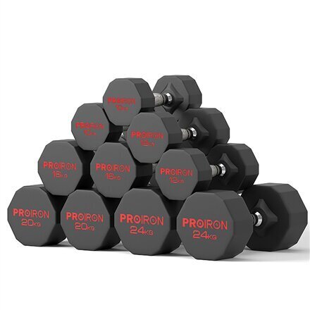 PROIRON PRKRD12K Rubber Dumbbell, 12.00 hind ja info | Hantlid, kangid, raskused | kaup24.ee