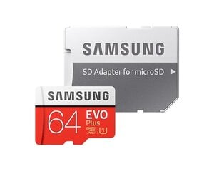 MicroSDXC mälukaart 64GB + adapater Samsung EVO Plus MB-MC64HA/APC цена и информация | Карты памяти | kaup24.ee