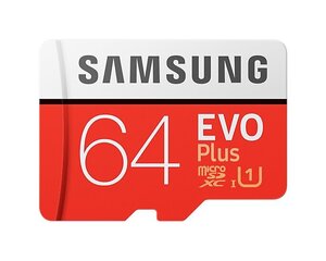 MicroSDXC mälukaart 64GB + adapater Samsung EVO Plus MB-MC64HA/APC hind ja info | Mobiiltelefonide mälukaardid | kaup24.ee