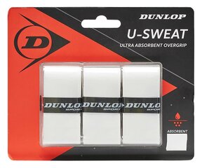 Намотка верхняя Dunlop U-Sweat белая 3шт. цена и информация | Товары для большого тенниса | kaup24.ee