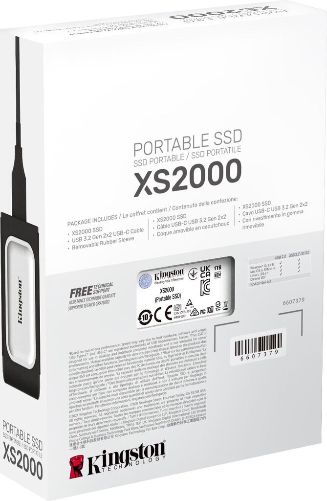 External SSD|KINGSTON|1TB|USB 3.2|Write speed 2000 MBytes/sec|Read speed 2000 MBytes/sec|SXS2000/1000G цена и информация | Välised kõvakettad (SSD, HDD) | kaup24.ee