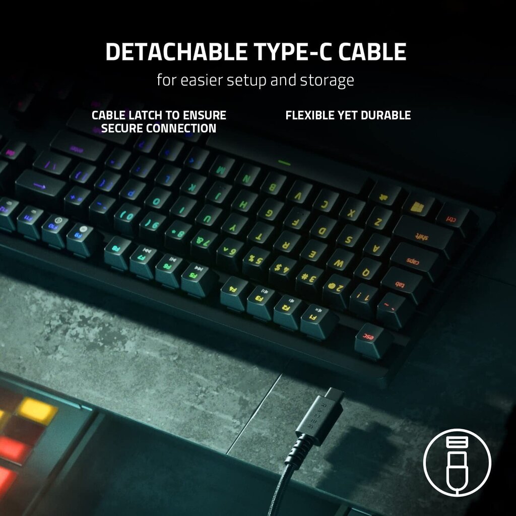 Razer Huntsman V2 Tenkeyless Purple Switch US hind ja info | Klaviatuurid | kaup24.ee