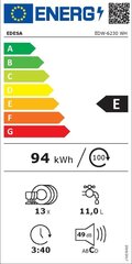 Edesa EDW-6230 WH цена и информация | Посудомоечные машины | kaup24.ee