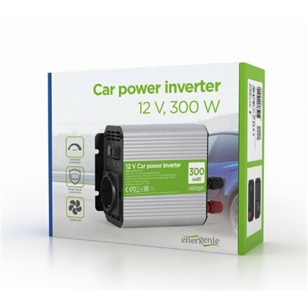 Auto toiteinverter 12V 300W Gembird : EG-PWC300-01 hind ja info | Kaablid ja juhtmed | kaup24.ee