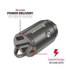 Vooluadapter autosse Swissten 30W hind ja info | Mobiiltelefonide laadijad | kaup24.ee