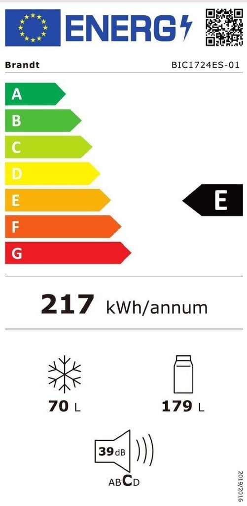 Integreeritav külmik Brandt BIC1724ES цена и информация | Külmkapid | kaup24.ee