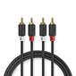 Aux Audio kaabel 2x RCA -> 2 x RCA 10m Nedis , must цена и информация | Kaablid ja juhtmed | kaup24.ee