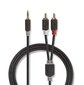 Aux Audio kaabel 3.5 mm -> 2x RCA 1m Nedis , must hind ja info | Kaablid ja juhtmed | kaup24.ee