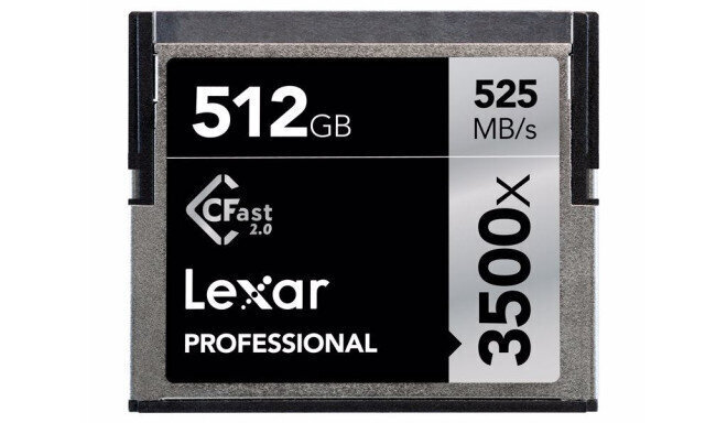 Lexar mälukaart CFast 512GB Pro 3500X VPG-130 R525/W445 hind ja info | Fotoaparaatide mälukaardid | kaup24.ee