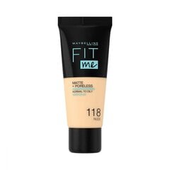 Maybelline Fit Me Foundation jumestuskreem 30 ml, 118 Nude цена и информация | Пудры, базы под макияж | kaup24.ee