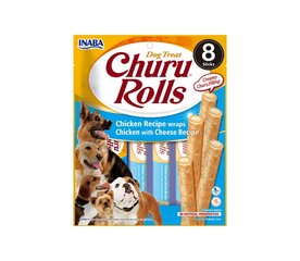 Churu Rolls koeramaius kana ja juustuga 8x12g hind ja info | Maiustused koertele | kaup24.ee