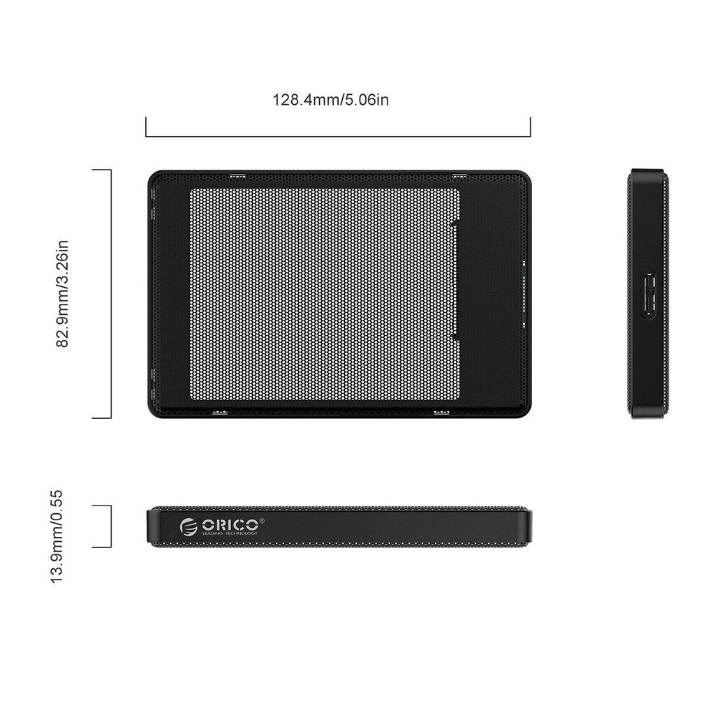 Hard drive Enclosure Orico HDD 2,5" USB Micro B 3.0 + A to Micro B Data Cable, 0.5M цена и информация | USB jagajad, adapterid | kaup24.ee