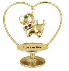 Собака  с надписью "I LOVE MY DOG" и цветными кристаллами Swarovski цена и информация | Детали интерьера | kaup24.ee
