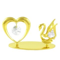 Лебедь и сердце на подставке с кристаллами Swarovski цена и информация | Детали интерьера | kaup24.ee