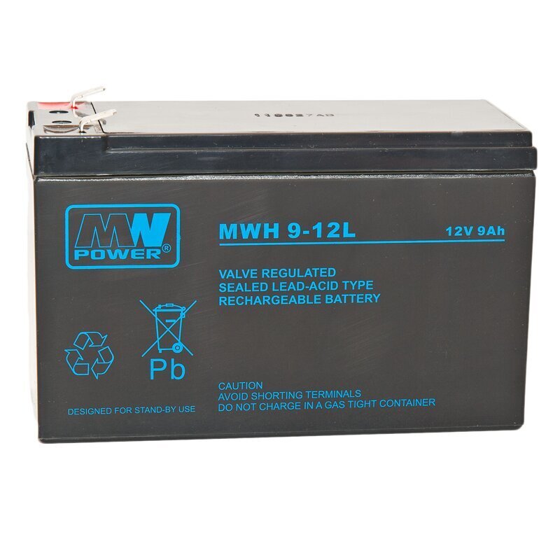 MWPower aku MW 12V 9Ah F2 (250) AGM, 6-9 aastat hind ja info | Patareid | kaup24.ee