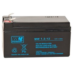 MWPower aku MW 12V 1,3Ah F1 (187) AGM, 6-9 aastat цена и информация | Батарейки | kaup24.ee