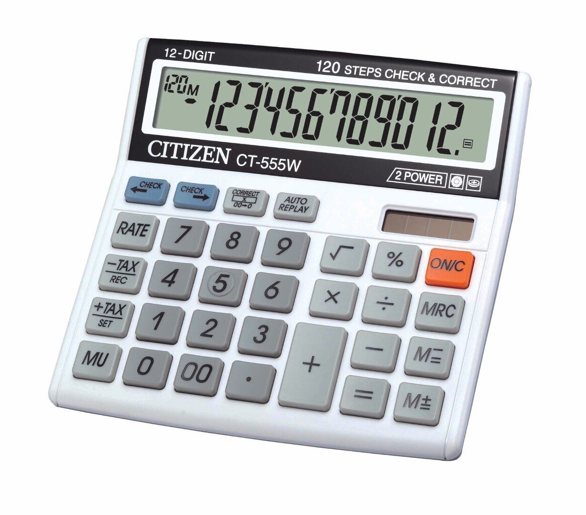 Kalkulaator Citizen CT 555W, valge hind ja info | Kirjatarbed | kaup24.ee