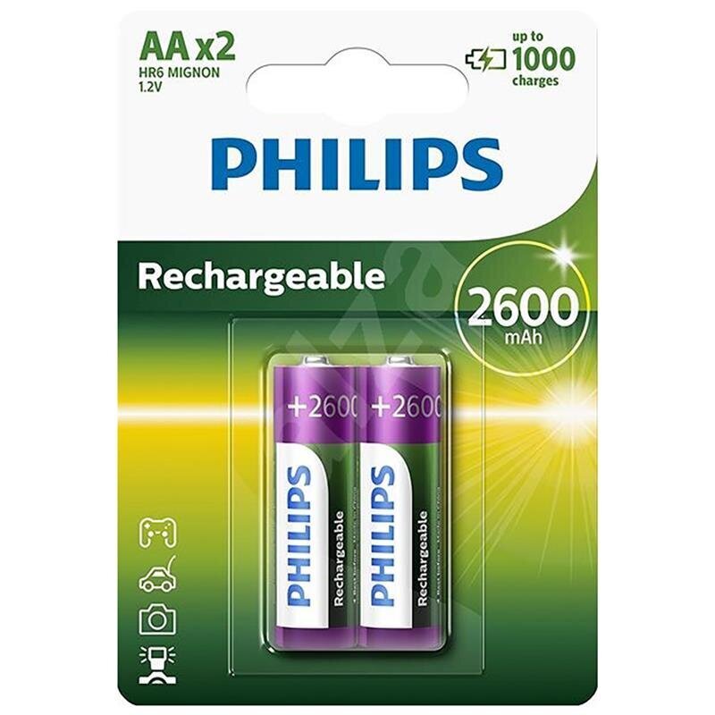 Akupatarei Philips AA 2600 mAh (2 tk) hind ja info | Akud videokaameratele | kaup24.ee