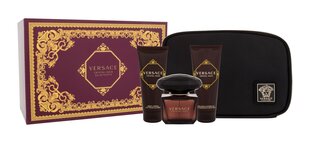 Подарочный набор для женщин Versace Crystal Noir: духи EDТ, 90 мл + лосьон для тела, 100 мл + гель для душа, 100 мл + косметичка цена и информация | Женские духи | kaup24.ee