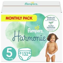 Mähkmed Pampers Harmonie Monthly Pack, 5 suurus, 11-16 kg, 132 tk цена и информация | Подгузники | kaup24.ee