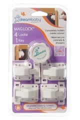 Магнитный замок Dreambaby The Mag Lock®, 4 шт.+ ключ цена и информация | Товары для безопасности детей дома | kaup24.ee