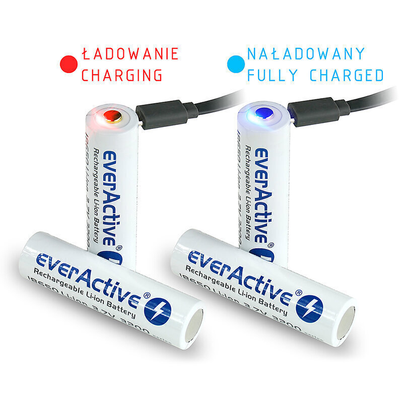 everActive USB laetav aku koos PCM-ga 18650 3200mAh hind ja info | Patareid | kaup24.ee