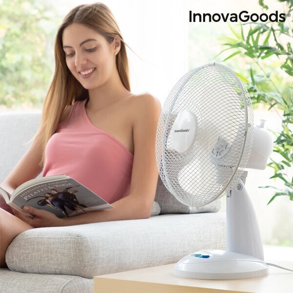 InnovaGoods Ø 30 cm 35W Valge Lauaventilaator цена и информация | Ventilaatorid | kaup24.ee