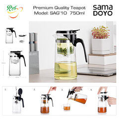 Teekann Samadoyo Premium klass, SAG10, Premium Quality Teapot, 750 ml цена и информация | Стаканы, фужеры, кувшины | kaup24.ee