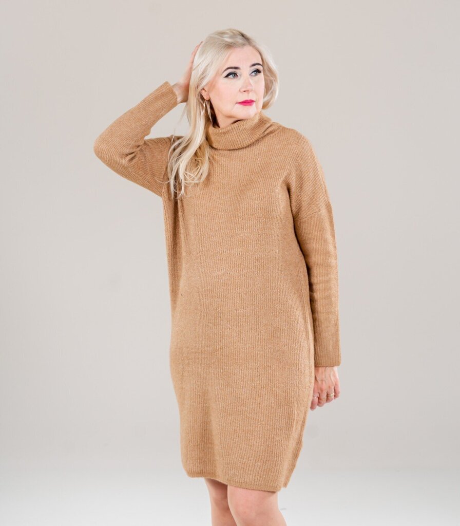 Zabaione naiste kootud kleit Maxima kleit*01, camel 4063942540276 hind ja info | Kleidid | kaup24.ee