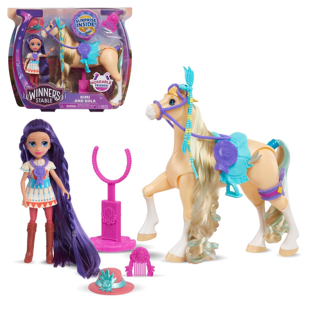 Komplekt - nukk koos hobusega Kimi & Kola, WINNERS STABLE, 53177 hind ja info | Tüdrukute mänguasjad | kaup24.ee