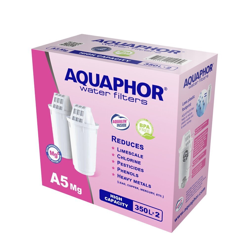 Vahetusfiltrite komplekt Aquaphor A5Mg, 2 tk hind ja info | Filterkannud ja filtrid | kaup24.ee