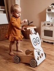 Puidust multifunktsionaalne käimistool - tõukur - kuubikutega käimistool - Öökull hind ja info | Imikute mänguasjad | kaup24.ee