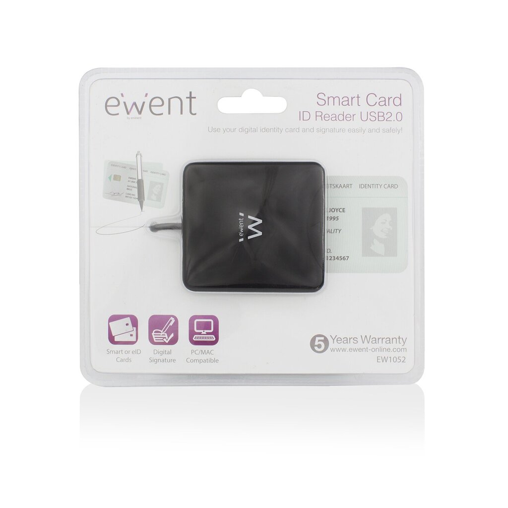 Ewent EW1052 eID/Smart kaardilugeja USB 2.0 цена и информация | Nutiseadmed ja aksessuaarid | kaup24.ee