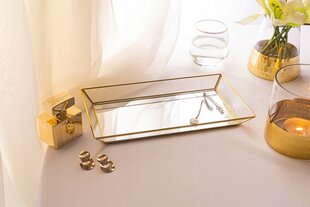Зеркальный золотой поднос прямоугольный Golden Honey 29x16 см цена и информация | Детали интерьера | kaup24.ee