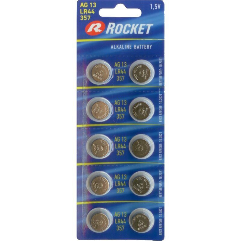 Rocket Alkaline aku LR44 A76 AG13, 10 tk. цена и информация | Patareid | kaup24.ee