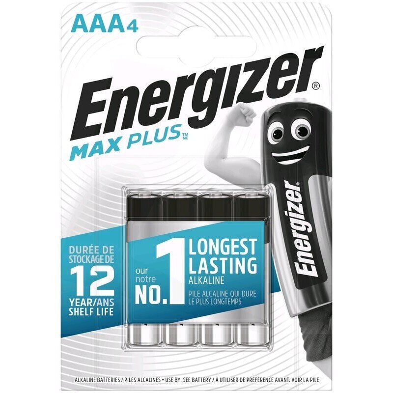 Energizer patareid Max Plus LR03 AAA, 4 tk. hind ja info | Patareid | kaup24.ee