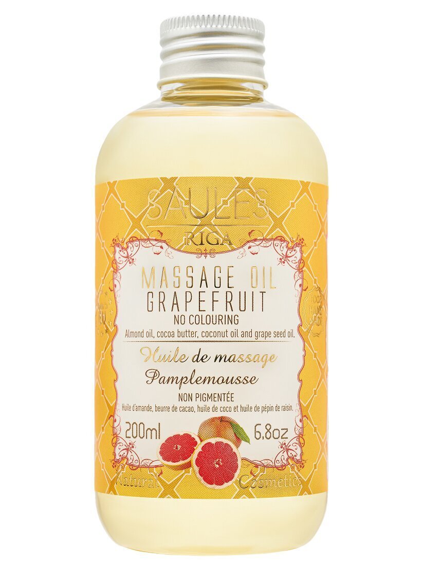 Антицеллюлитное массажное масло GRAPEFRUIT Saules Fabrika, 200 мл цена |  kaup24.ee