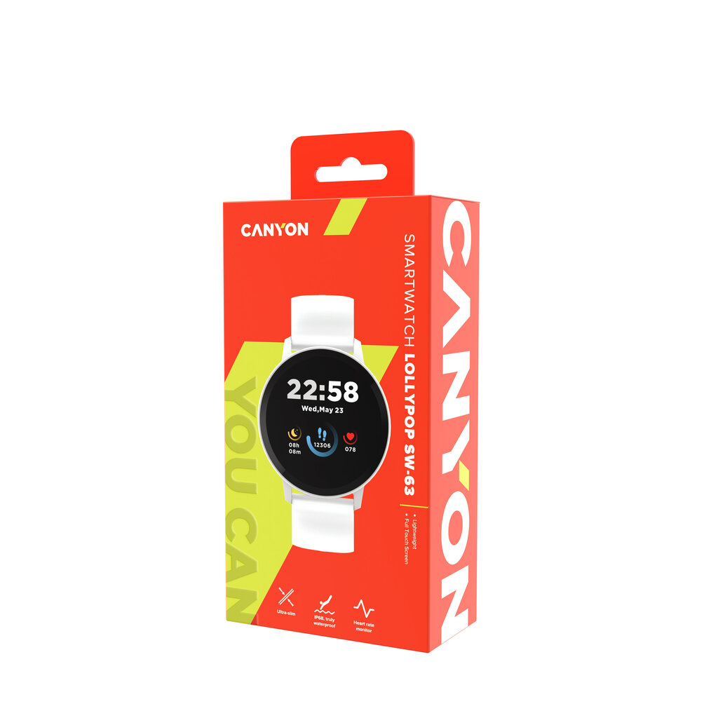 Canyon Lollypop SW-63 Silver/White цена и информация | Nutikellad (smartwatch) | kaup24.ee